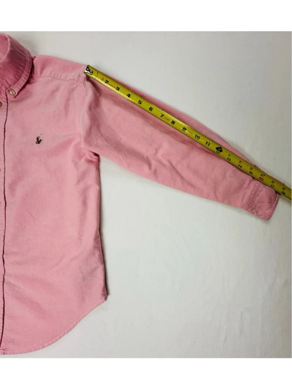 Ralph Lauren Boys Size 8 Pink Oxford Shirt Multicolor Pony Long Sleeve Preppy